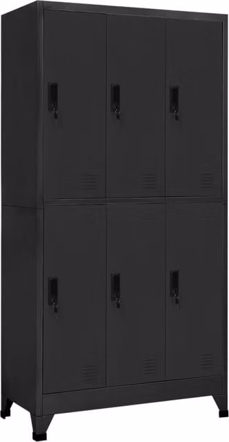 Berkfield Home Anthracite and Black Steel Locker Cabinet with Hanging Rod and Lock, W/D/H: 90 x 45 x 180 cm – 1