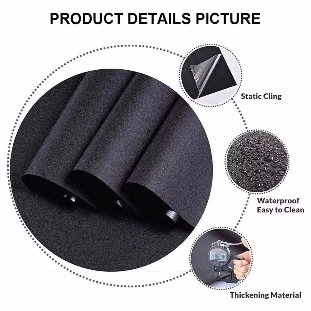 NESTLUNE Blackout Window Film for Privacy and Light Blocking, Black, W: 100 cm, H: 200 cm – 6