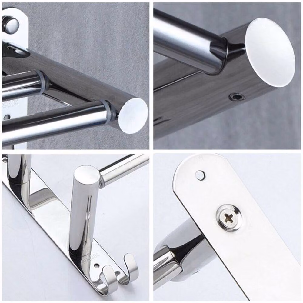Nordara Stainless Steel 3 Tier Wall Mounted Towel Rail in Silver – 4
