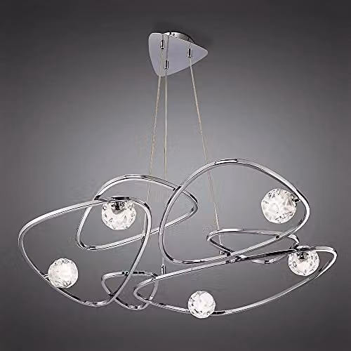 Netlighting Lux 5 Light G9 Suspended Ceiling Pendant in Polished Chrome and Grey – 2