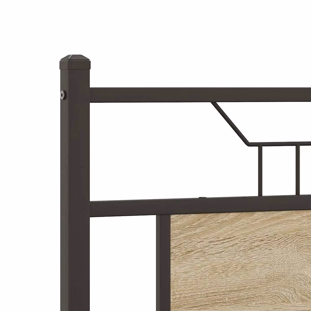 Berkfield Home Sonoma Oak Bed Frame in Black, W/D/H: 137 x 190 cm – 4