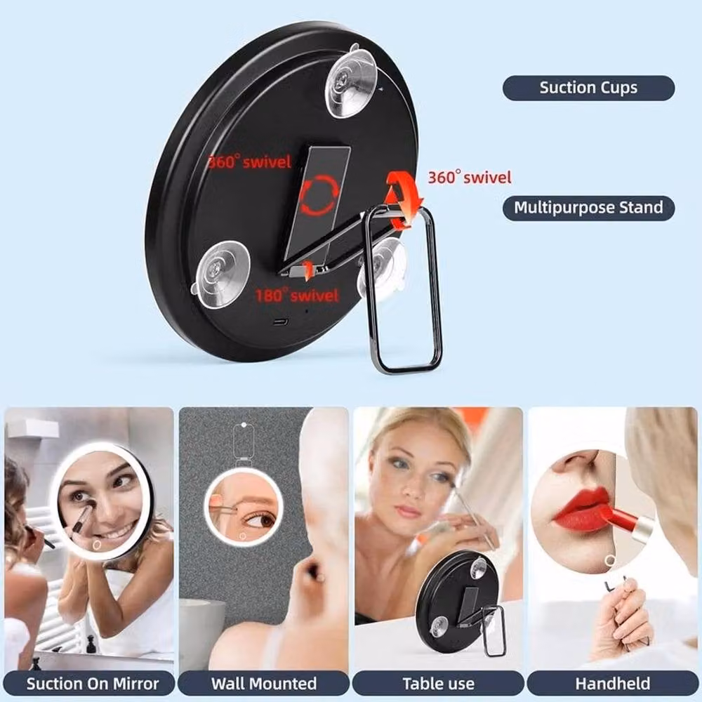 SPETLEK 30X Magnifying Makeup Mirror with Dimmable LED Lights, White, W: 100 cm, H: 60 cm – 3