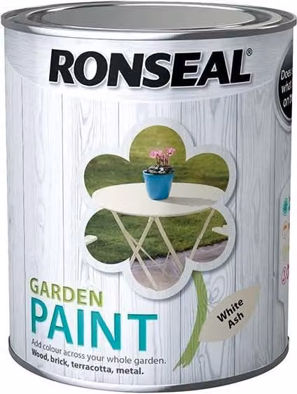 Ronseal Garden Paint in White Ash, 0.75 l – 1