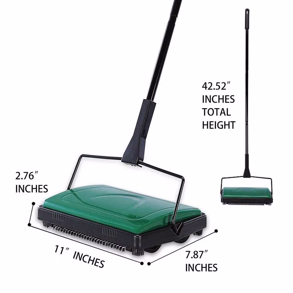 VOGREX Manual Cordless Carpet Sweeper in Green – 2