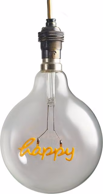 ValueLights Vintage Happy Worded B22 Globe LED Bulb, Clear Glass, 40W, 3000K Warm White, 160lm