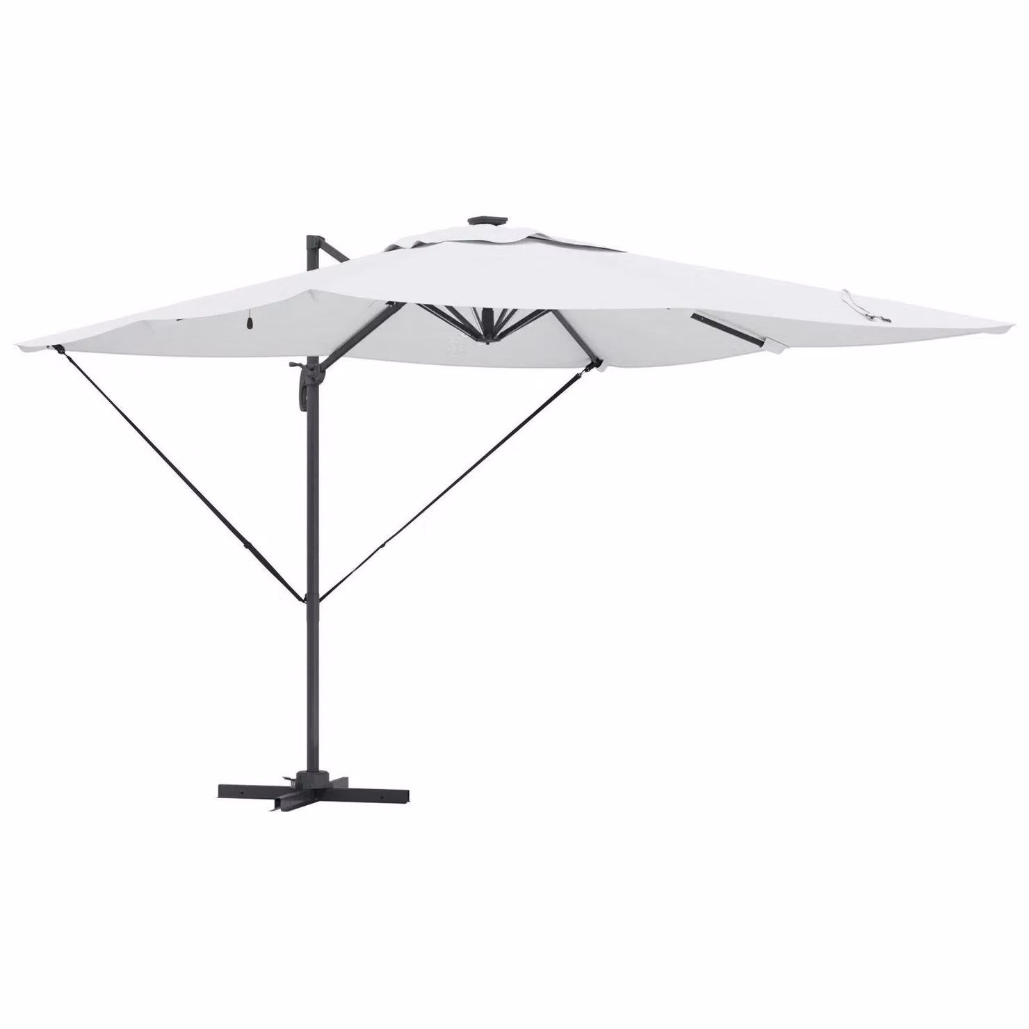 Berkfield Home Roma Cantilever Parasol with Solar LEDs in Sand, W: 286 cm, D: 285 cm, H: 270 cm – 2