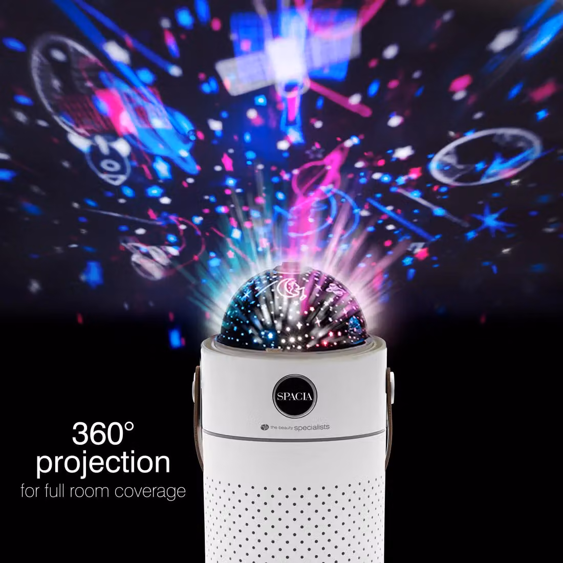 Rio Galaxy Projector Childrens Essential Oil Diffuser, Humidifier and Night Light in White – 3