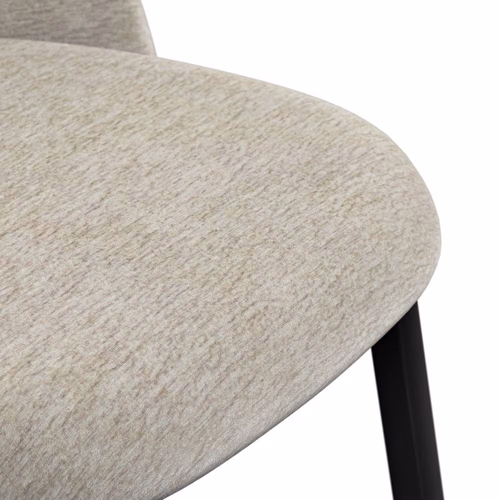 More4Homes Juno Concrete Ceramic Rectangular Dining Table and 6 Raye Velvet Chairs in Beige and Black, W: 180 cm, D: 90 cm, H: 75 cm – 4