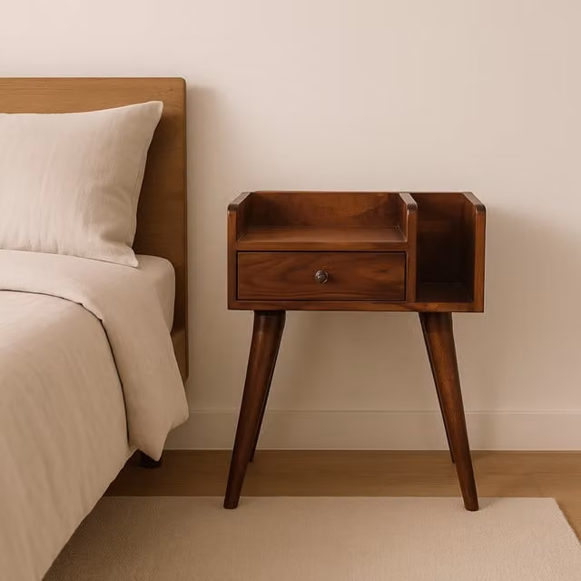 Artisan Furniture Chestnut Collective Solid Wood Bedside Table in Brown
