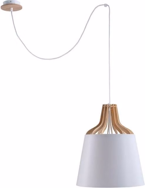 Netlighting Ivone White Dome Pendant Ceiling Light, Diameter: 38 cm, E27