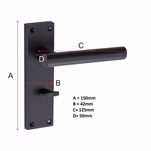 Golden Grace T-Bar Backplate Door Handle Pack in Matt Black – 4