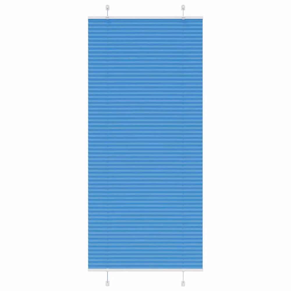 Berkfield Home Blue Single Pleat Polyester Semi-Transparent Corded Blind, W: 84.4 cm, H: 200 cm – 2