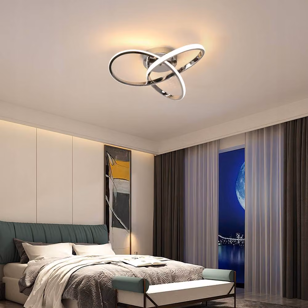 COMELY Modern Dimmable LED Ceiling Light with Remote Control, Silver Aluminium Square Design – 2