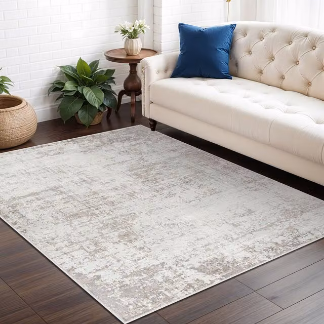 Livabliss Roma Abstract Modern Marble Rug in Grey, Blue and Brown, W/D/H: 200 x 275 cm