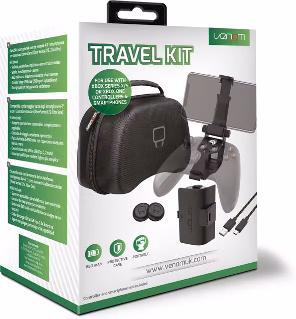 Venom Xbox Game Pass Mobile Phone Travel Pack - Black