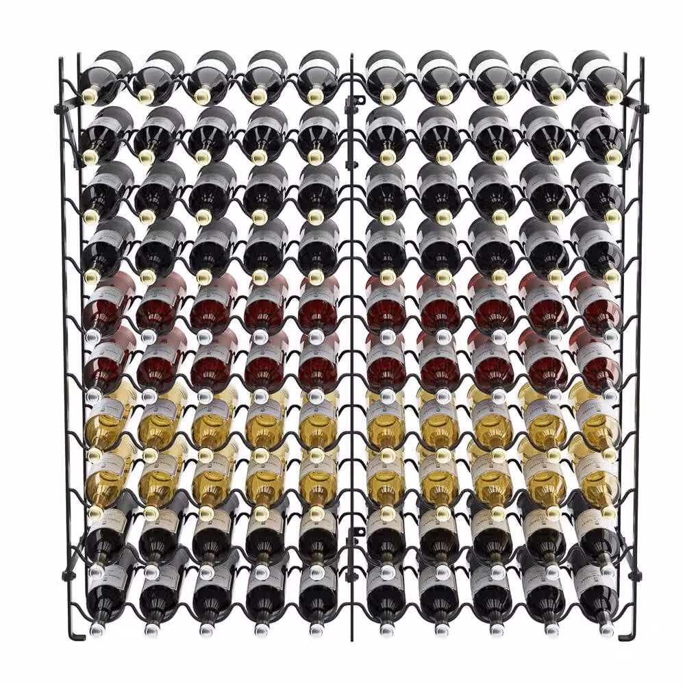 Costway 10-Tier Large 100-Bottle Wine Rack in Black Metal – 3