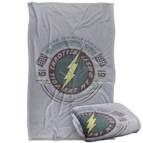 LOGOVISION Justice League The Flash Supersonic Dad Super Soft Fleece Throw Blanket, Multicolour, W/D/H: 91.44 x 91.44 x 1.47 cm – 1