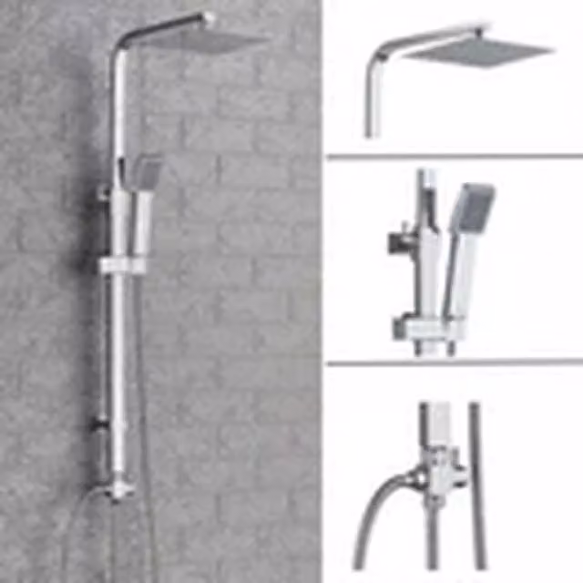 Havendro Chrome Square Twin Head Overhead Rain Shower in Silver
