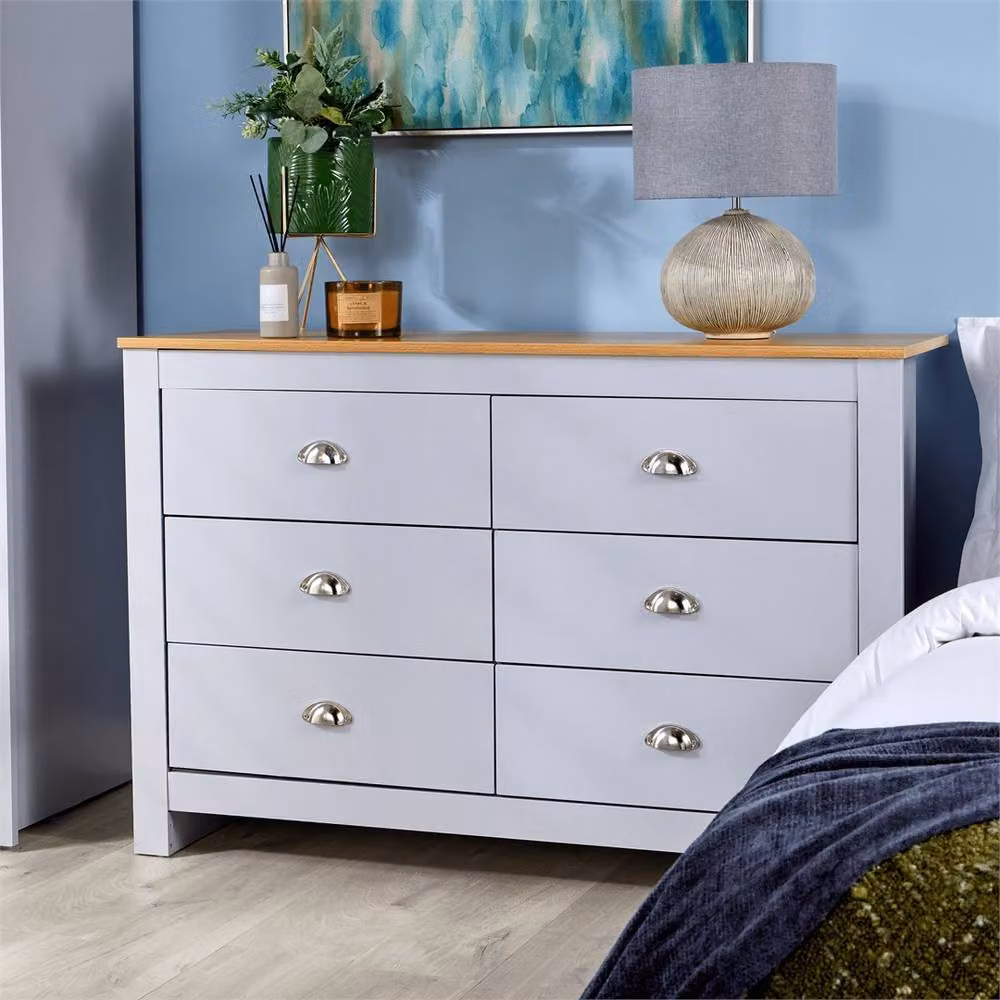 SPETLEK Grey Wooden 6 Drawer Chest for your Bedroom – 2