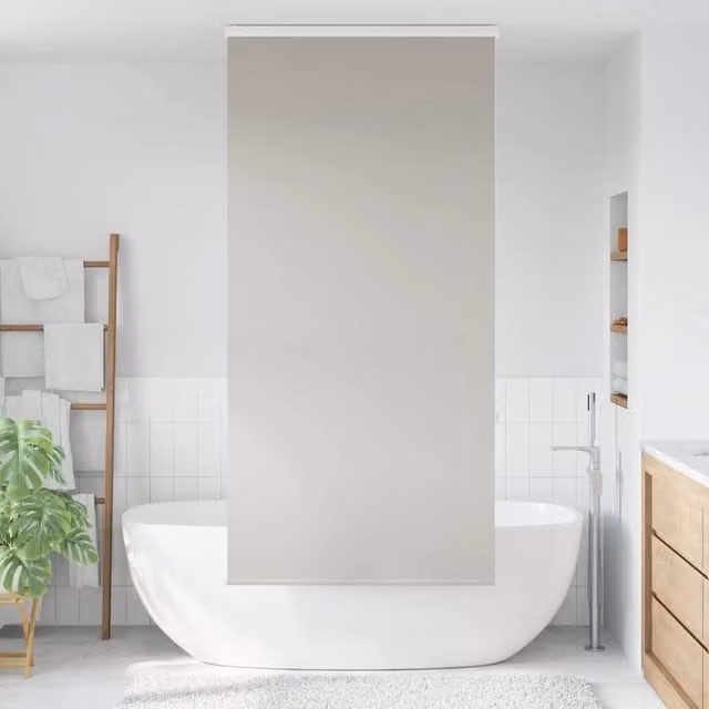 Berkfield Home Grey Opaque Shower Roller Blind with Cassette, W: 90 cm, H: 240 cm