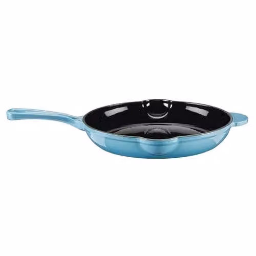 Cooks Professional Enamelled Cast Iron Frying Pan, Petrol Blue, Diameter: 26 cm – 3