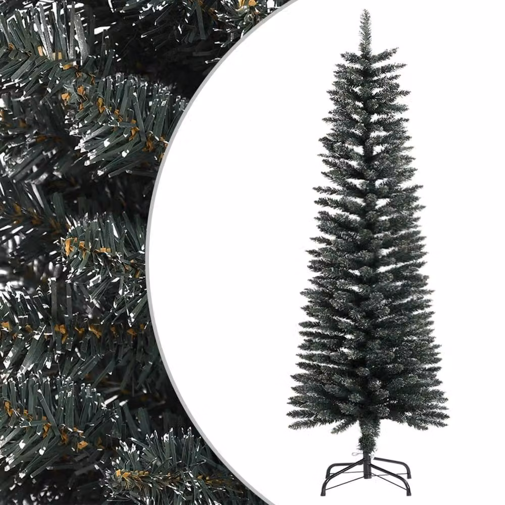 Berkfield Home Artificial Slim Tabletop Christmas Tree in Green with Stand, Height: 120 cm – 2