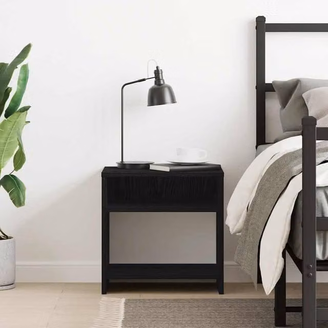 Berkfield Home Timeless Bedside Cabinet in Black Oak, W/D/H: 40 x 30 x 40 cm – 1