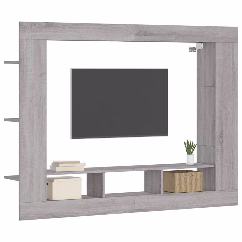 Berkfield Home Grey Sonoma TV Cabinet in Engineered Wood, W/D/H: 152 x 22 x 113 cm – 3
