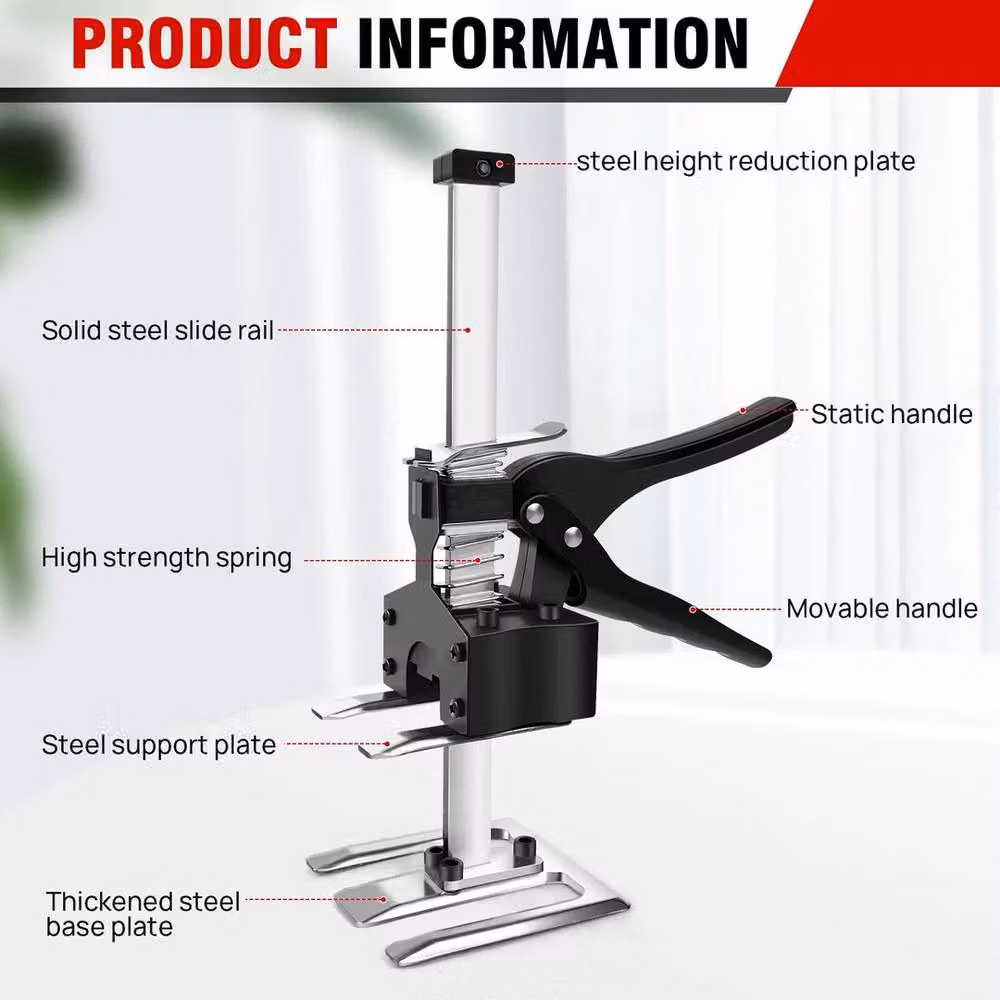 FLAVORA 2x Labor-Saving Arm Handheld Jack Tool in Black Steel, W: 520 mm, H: 10000 mm – 3