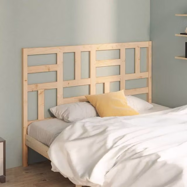 Berkfield Home Beautiful Solid Wood Pine Bed Headboard in Light Brown, W: 166 cm, D: 4 cm, H: 104 cm