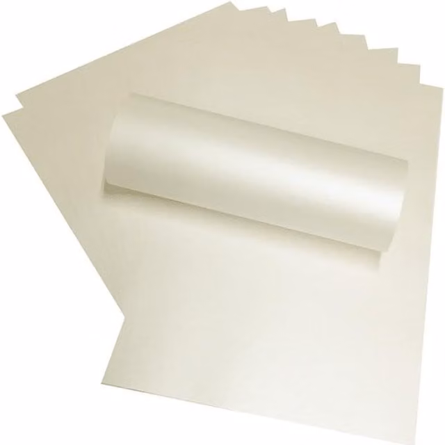 Syntego Pack of 10 Quarzo Construction Paper in Pale Ivory, A4, Satin Finish