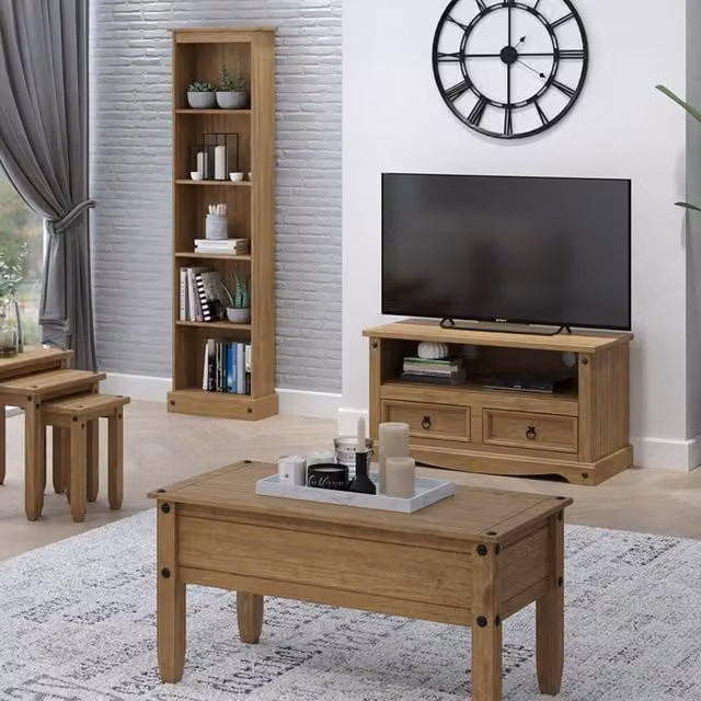 Core Products Ltd Corona Rectangular Coffee Table in Rustic Waxed Pine