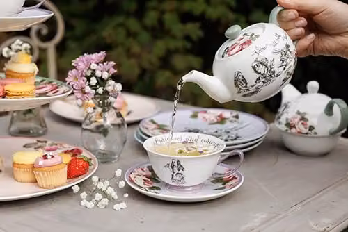 Mikasa Floral Pink Bone China Tea Cup and Saucer Set, 140ml – 5
