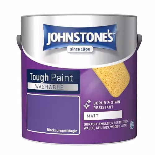 Johnstone's Matt Washable Wall and Ceiling Paint in Purple, 2.5L