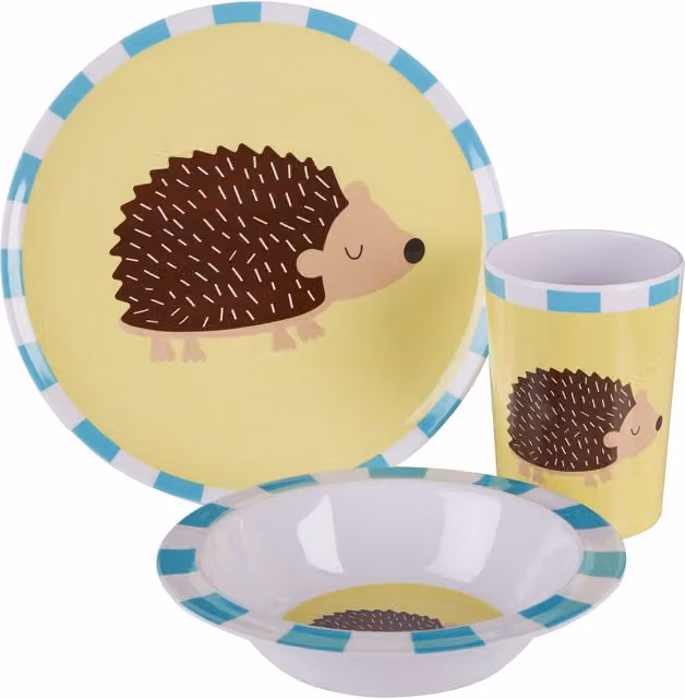 Orsina Harry Hedgehog Multicolour Childrens Melamine Dinner Set