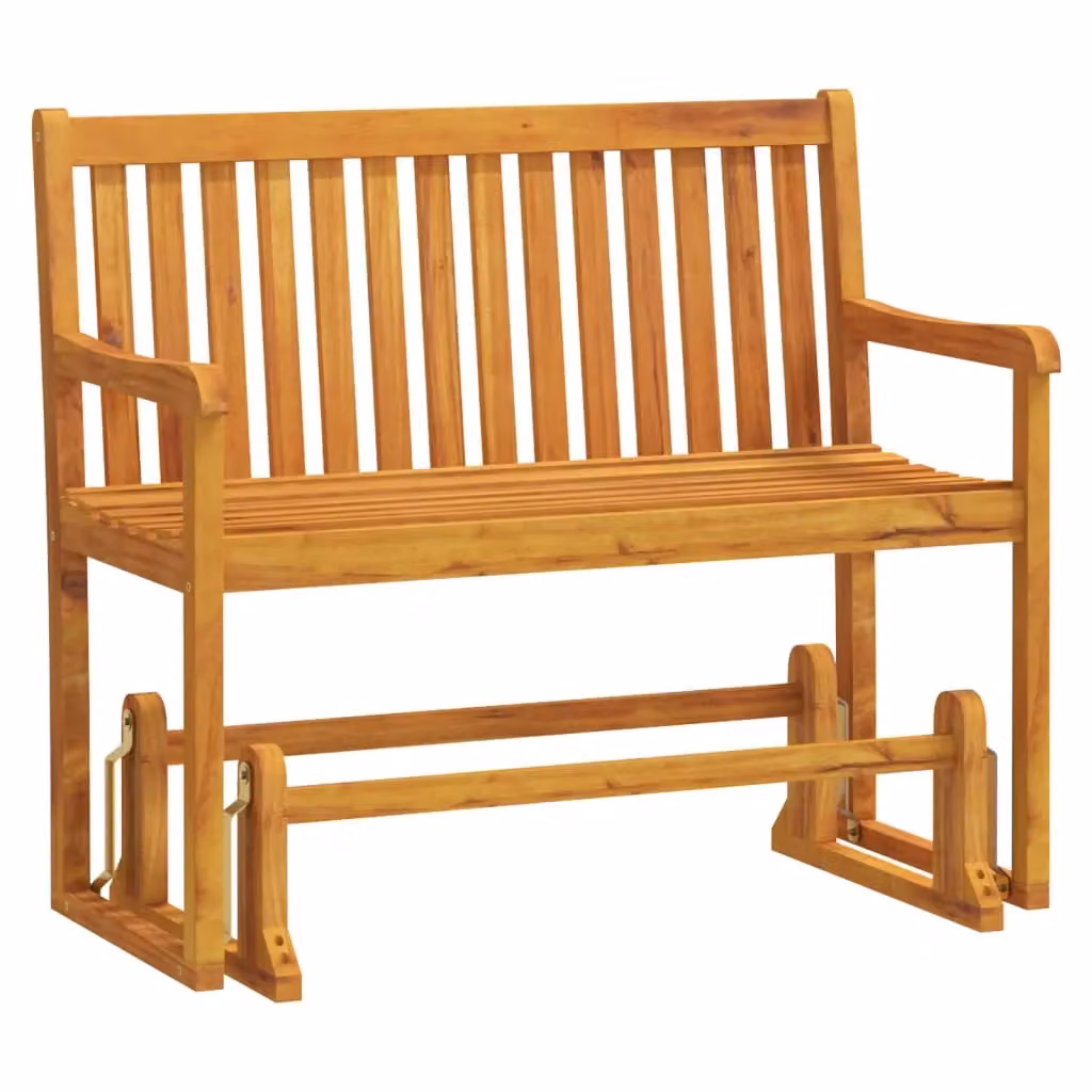 Berkfield Home Classic Garden Swing Bench in Brown Solid Oiled Acacia Wood, Width: 110 cm – 2