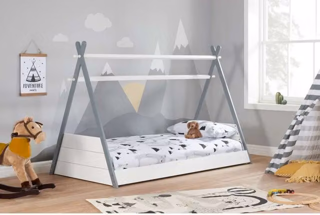 Birlea White Teepee Childrens Bed in Solid Wood, W/D/H: 90 x 190 cm