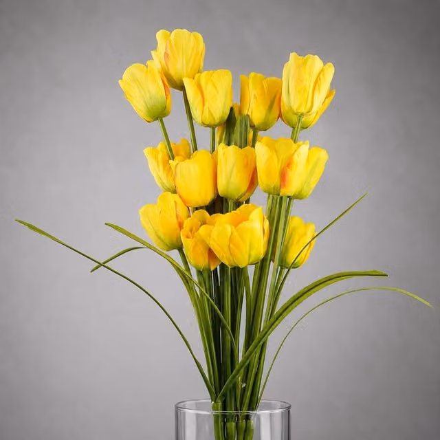 Leaf Botanik Yellow Artificial Tulip Flower Stems, Pack of 6, Height: 80 cm