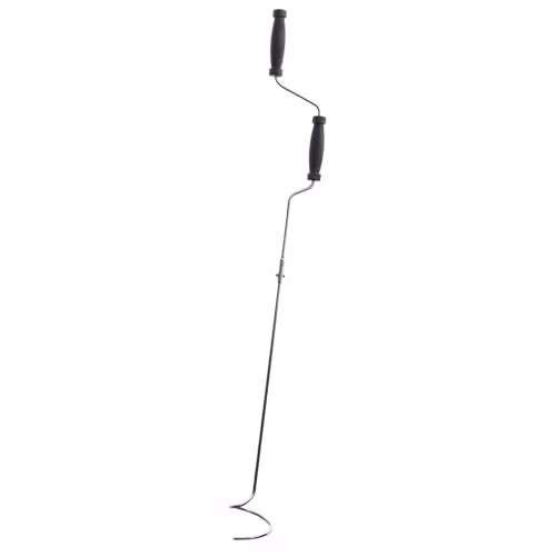 Garden Gear Bio-Heat Composter Mixing Crank Manual Aeration Tool in Silver and Black Stainless Steel