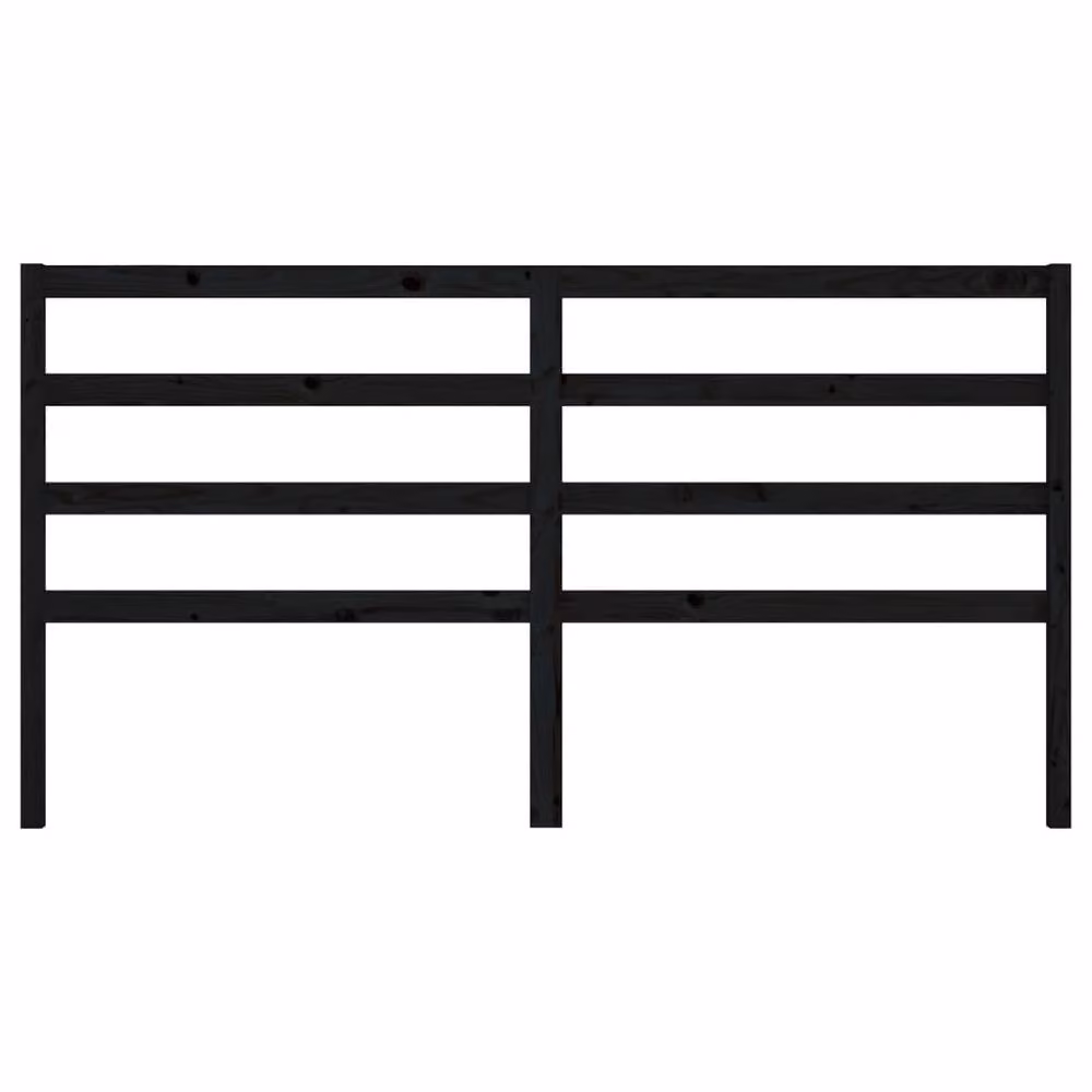Berkfield Home Black Rustic Solid Pine Wood Bed Headboard W/D/H: 206 x 4 x 100 cm – 3