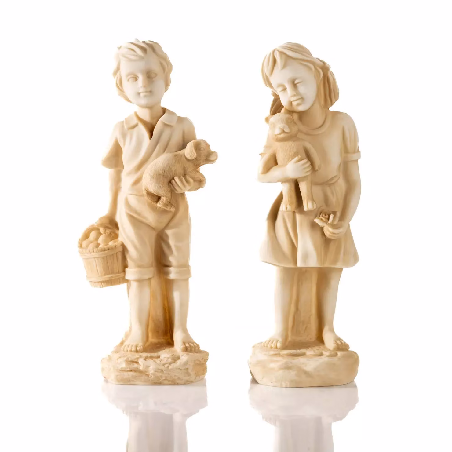 Marco Paul Set of Kids Garden Resin Ornaments in Grey – 3