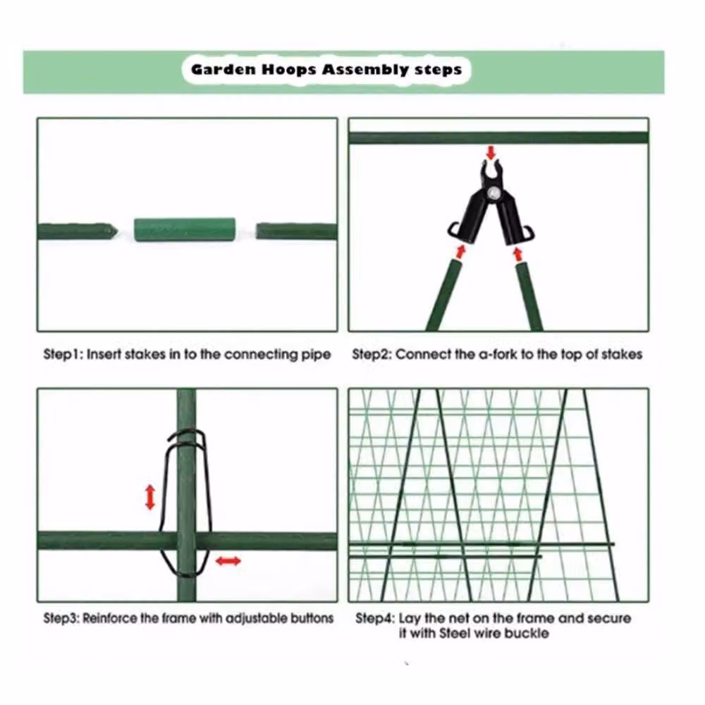 VOGREX Green A-Frame Garden Trellis Climbing Plant Support Stand, Height: 160 cm – 2