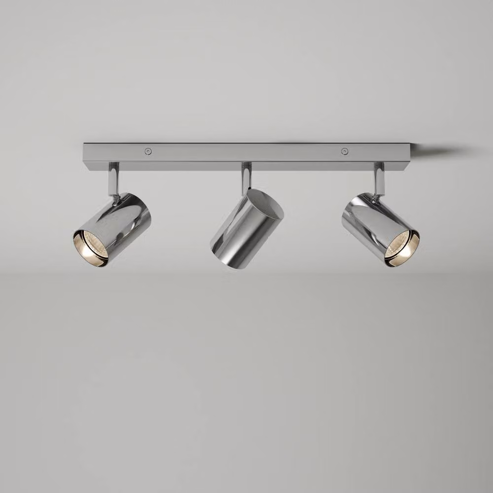 First Choice Lighting Eden Chrome 3 Light Adjustable LED Spotlight Bar in Silver – 2