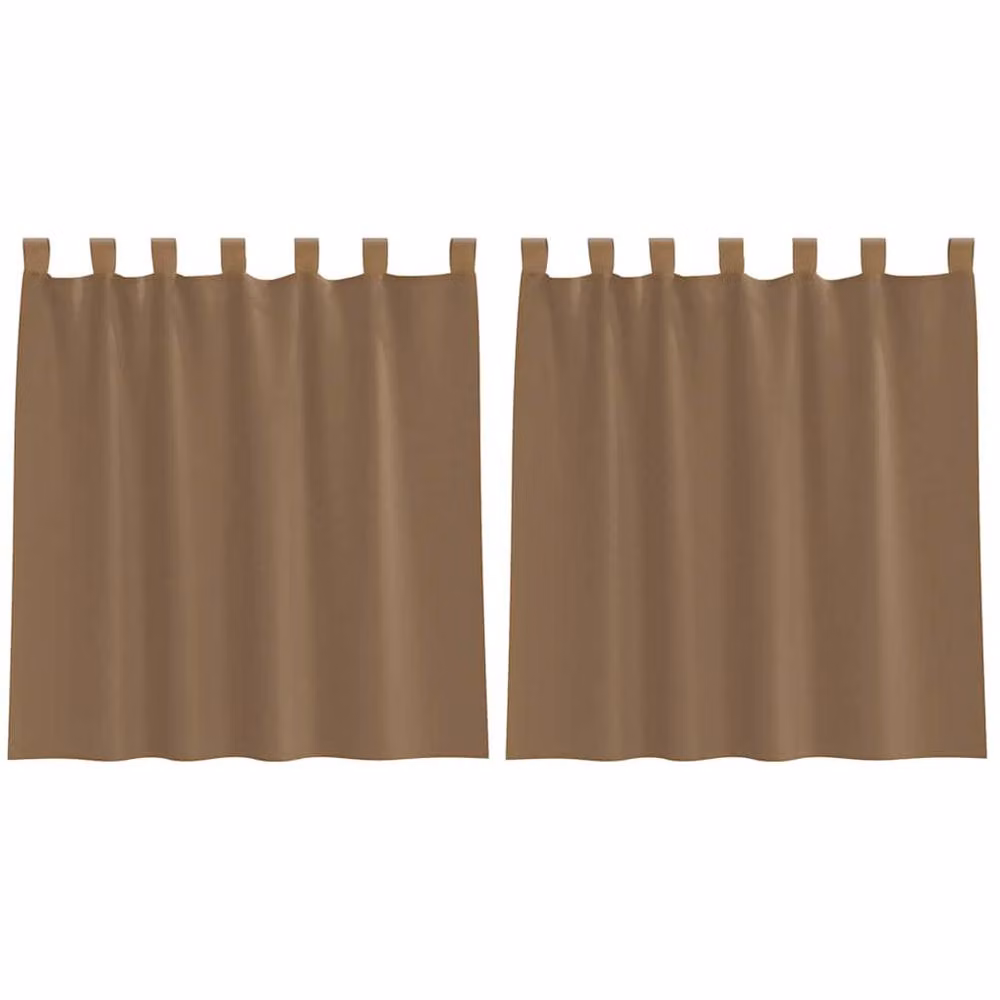 Berkfield Home Voile Curtains with Tabs, 2 Pack, Brown, W: 140 cm, H: 140 cm – 2