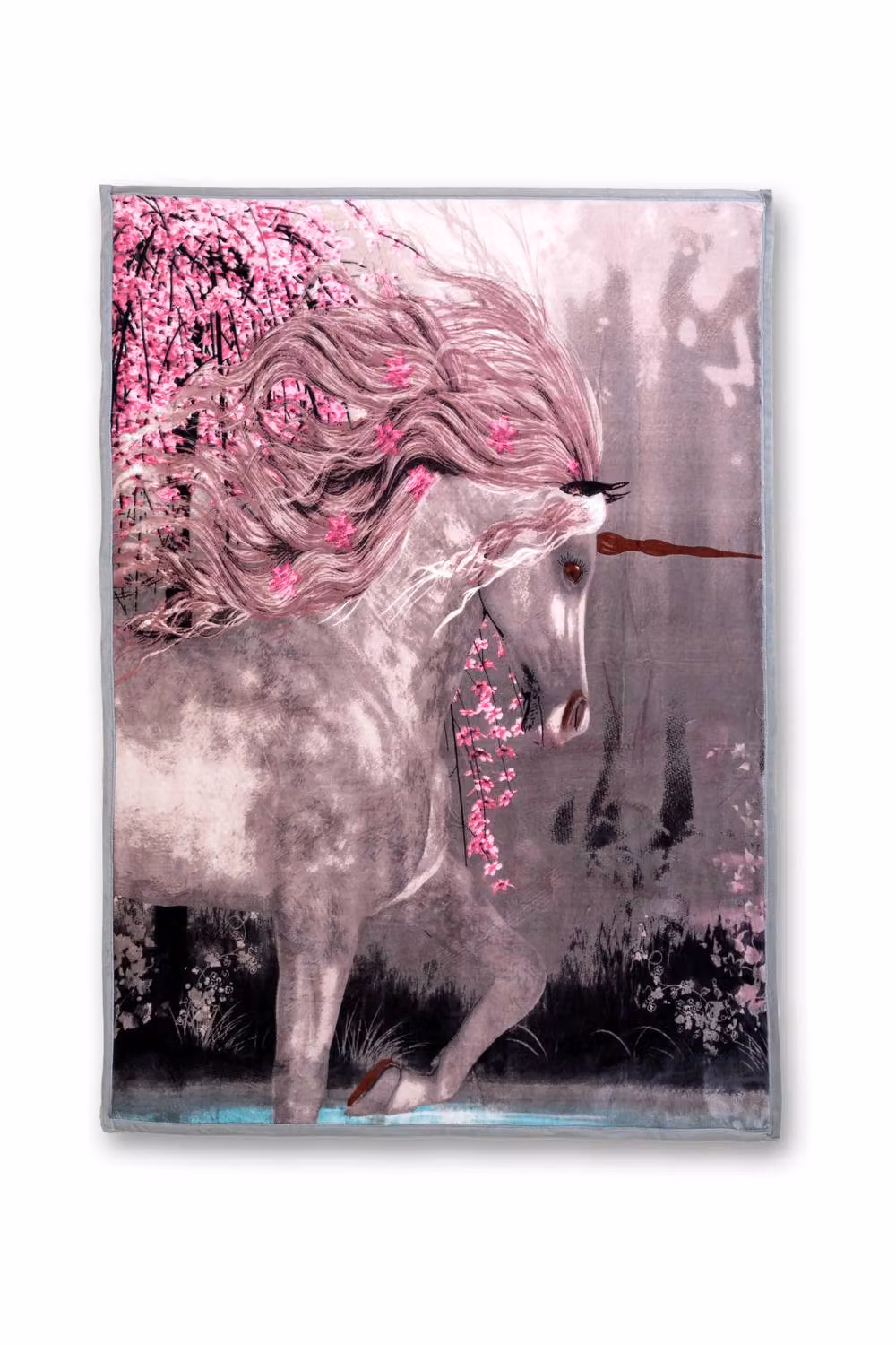 Snug City Unicorn Print Fleece Blanket, Pink Multicolour Animal Throw, W: 200 cm, D: 240 cm – 2