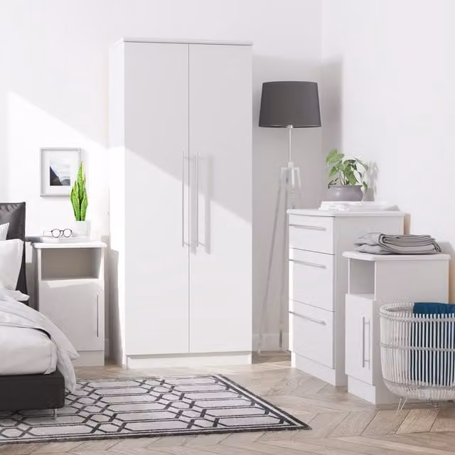 Sherwood 4 Piece Ready Assembled Bedroom Set in Grey Matt