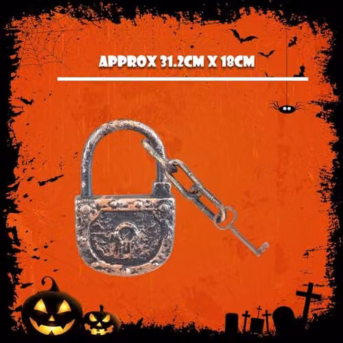 VFM e-Store Halloween Decoration Lock, Chain and Key in Gold – 3