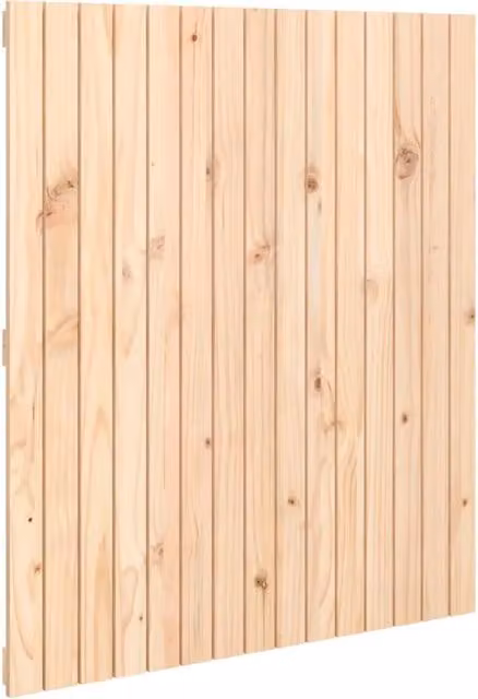 Berkfield Home Wall Mount Solid Wood Pine Headboard in Natural, W/D/H: 110 x 3 x 95.5 cm