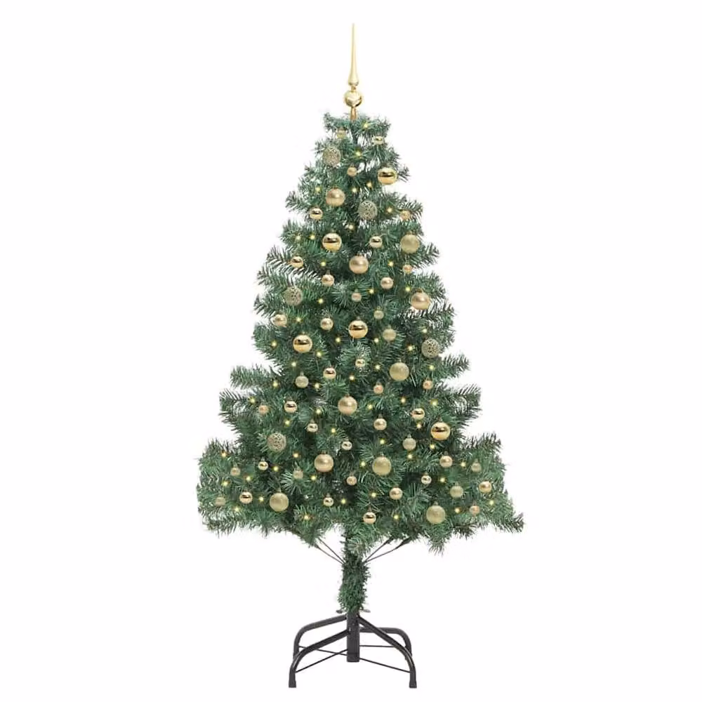 Berkfield Home Green PVC Christmas Tree with 300 LEDs and Stand, Height: 180 cm – 3