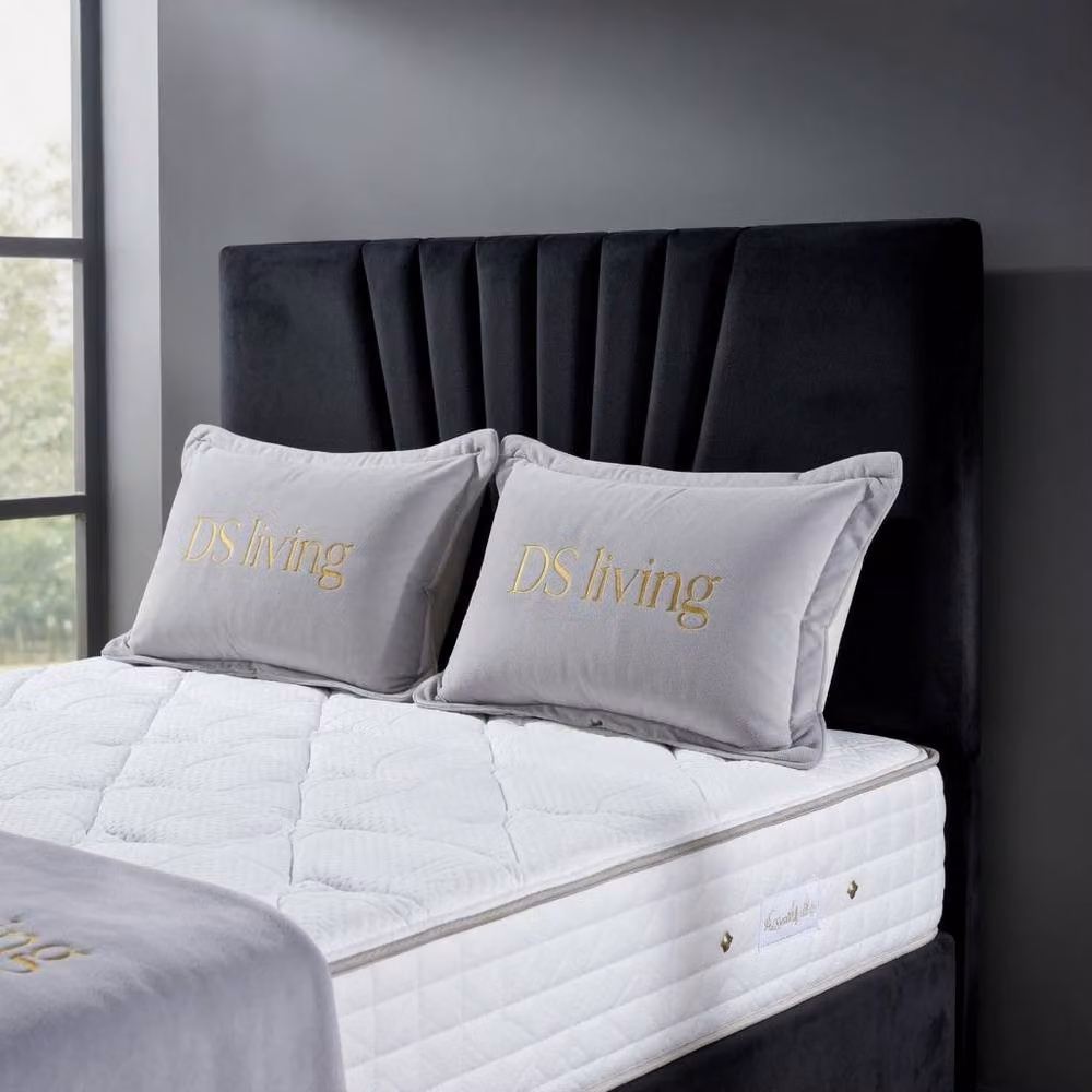 DS Living Elysian Modern Upholstered Velvet Drawer Storage Bed Frame in Black, W/D/H: 90 x 200 cm – 2